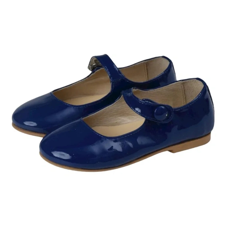 Navy Patent Leather Strap Mary Jane for girls by Manuela de Juan - Navy Patent Leather Strap - Girl's dress shoe - Manuela de Juan - Navy - Made in Spain