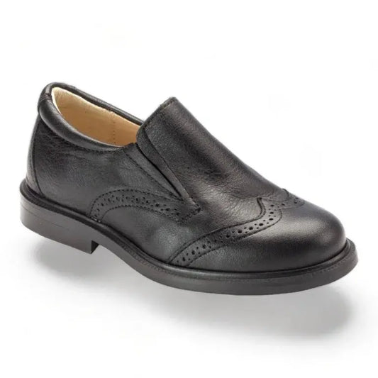 Black Soft Leather Slip On Loafers for boys by Manuela de Juan, made with soft leather