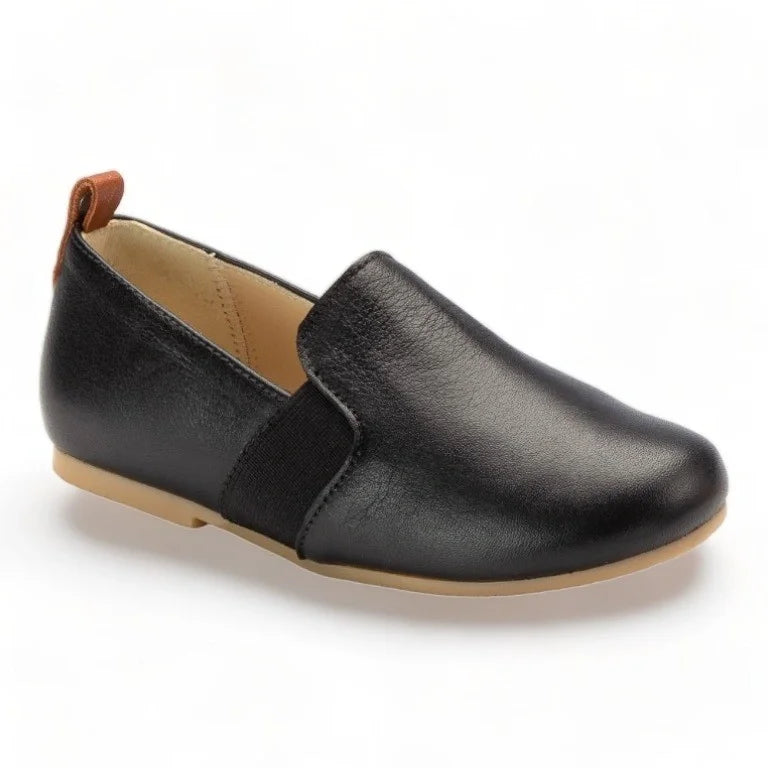 Black Soft Leather Slip On Loafers for boys by Manuela de Juan - Boy's Fashion