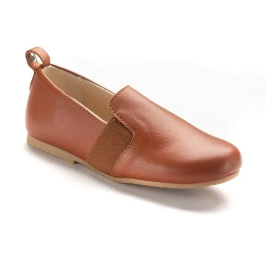 Stylish Tan Soft Leather Slip On Loafers for boys by Manuela de Juan