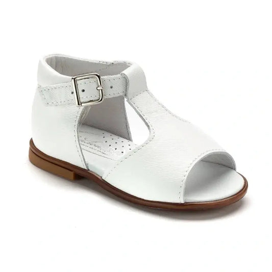 White soft leather strap toddler sandal by Beberlis - high quality and stylish option for toddlers.