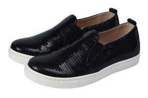 802 - Black Glitter Sneaker for Girl by London Kids