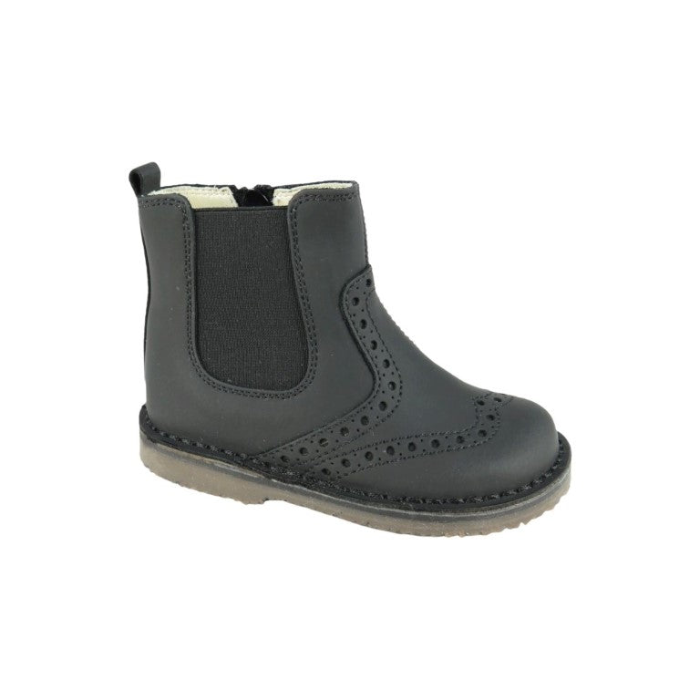 658 - Black Sahara Leather Bootie for Girl/Boy by London Kids
