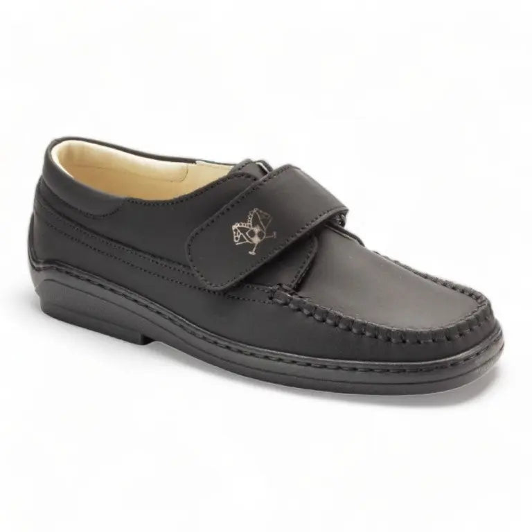 2513 - Black Sahara Leather Velcro for Boy by London Kids London Kids