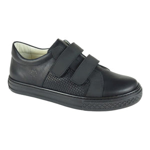 878 - Black Soft Leather Sneaker for Boy by London Kids