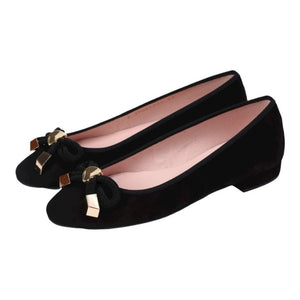 48753 - Black Suede Flats for Teen/Women by Pretty Ballerinas