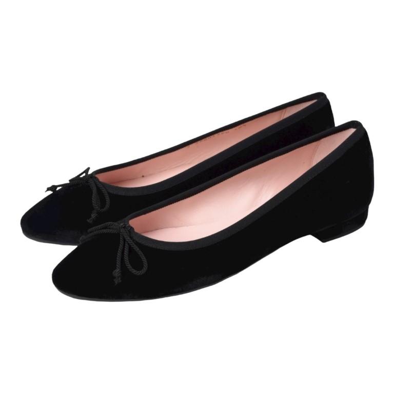 48754 - Black Velvet Flats for Teen/Women by Pretty Ballerinas