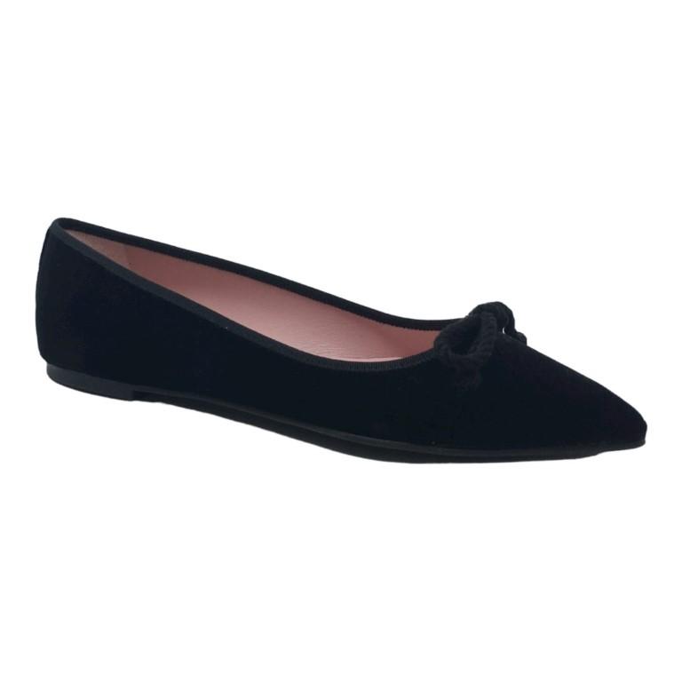 44262 - Black Velvet Flats for Teen/Women by Pretty Ballerinas