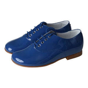 19122 - Blue Patent Leather Lace for Boy by Beberlis