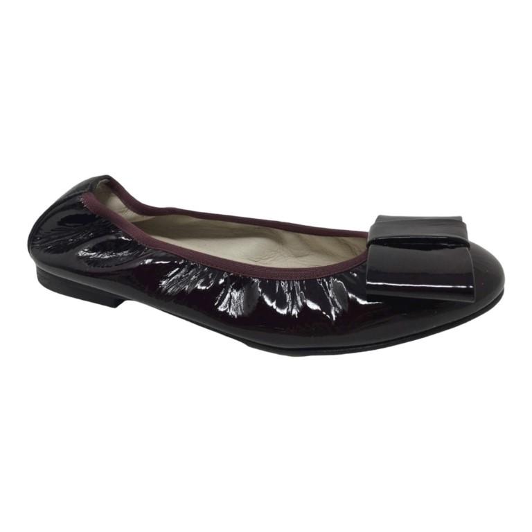 1412 - Bordo Patent Leather Flats for Girl/Teen/Women by London Kids