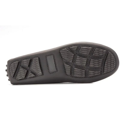 Sole of Black Sahara Leather Soft Loafer for Girl by London Kids - Stylish and comfortable moccasin loafers for girls.