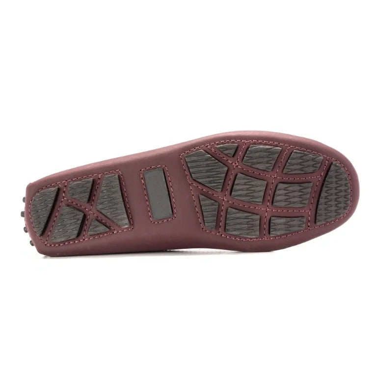 Sole of Bordo Sahara Leather Soft Loafer for Girl by London Kids - stylish and comfortable moccasins for girls.