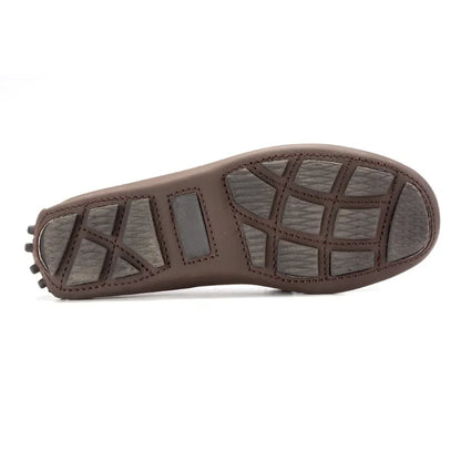 Sole of Brown Sahara Leather Soft Loafer for Girl by London Kids - Brown Sahara leather soft loafer for girl by London Kids, perfect for casual wear.