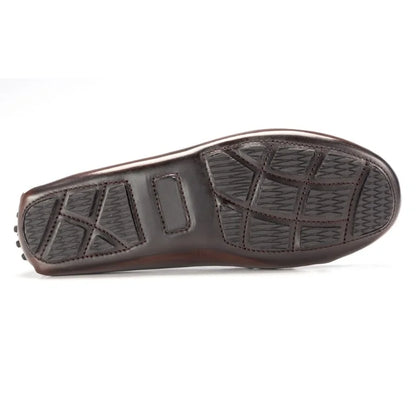 Sole of Brown polished leather soft loafer for girl by London Kids - brown color, polished leather material, ideal for casual occasions.