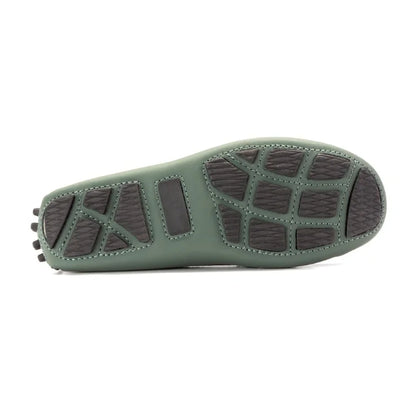 Sole of Green Sahara Leather Soft Loafer for Girl by London Kids - Green color, Sahara leather material, perfect for casual wear.