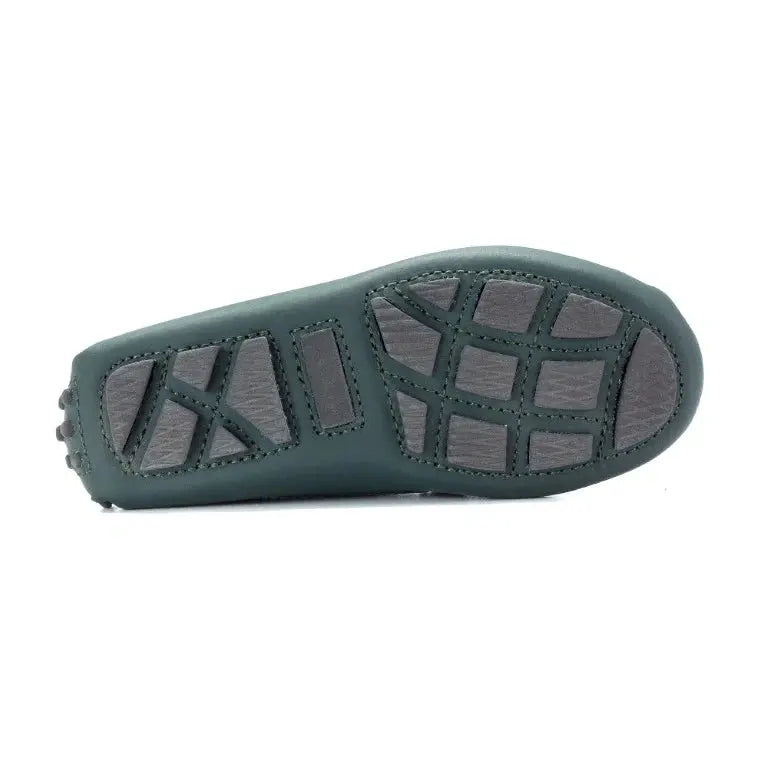 Sole of Green Sahara Leather Soft Loafer for Girl by London Kids - Green Sahara Leather Soft Loafer for Girl by London Kids, perfect for casual wear.