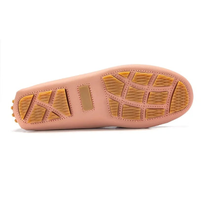 Sole of Salmon Sahara Leather Soft Loafer for Girl by London Kids - Salmon color, Sahara Leather material, perfect for casual occasions.