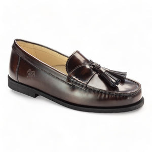 2524 - Brown Polished Leather Hard Loafer for Girl by London Kids