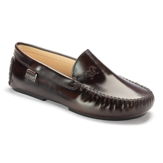 2600 - Brown Polished Leather Soft Loafer for Girl/Teen/Women by London Kids