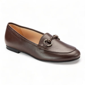 1200 - Brown Soft Leather Flat Loafer for Girl/Boy by London Kids