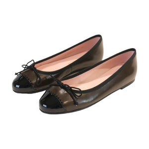 49139 - Brown Soft Leather Flats for Teen/Women by Pretty Ballerinas