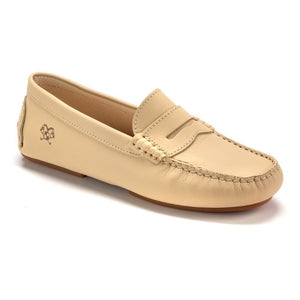 2460 - Cream Sahara Leather Soft Loafer for Girl by London Kids