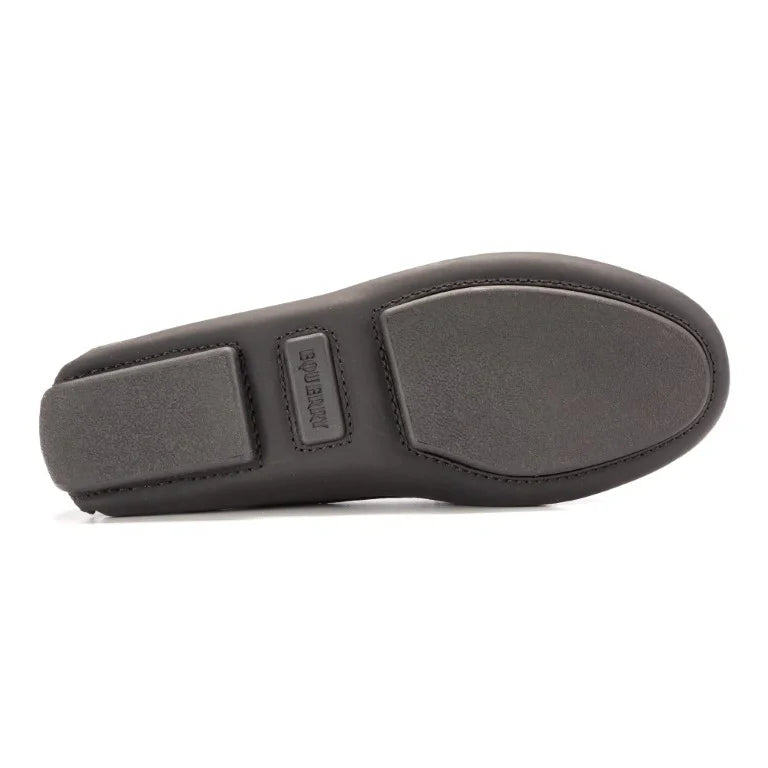 Sole of Stylish black Sahara leather soft loafer for girls, teens, and women by London Kids.