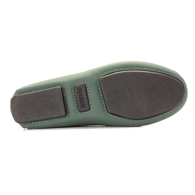 Sole of Green Sahara Leather Soft Loafer for Girl by London Kids - Classic Penny Moccasin Loafer - Green Sahara Leather - London Kids - Girl's Soft Loafer