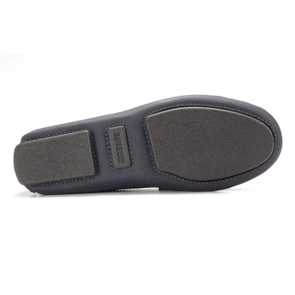 Sole of Navy Sahara Leather Soft Loafer for Girl by London Kids - Stylish and comfortable soft loafers for girls.