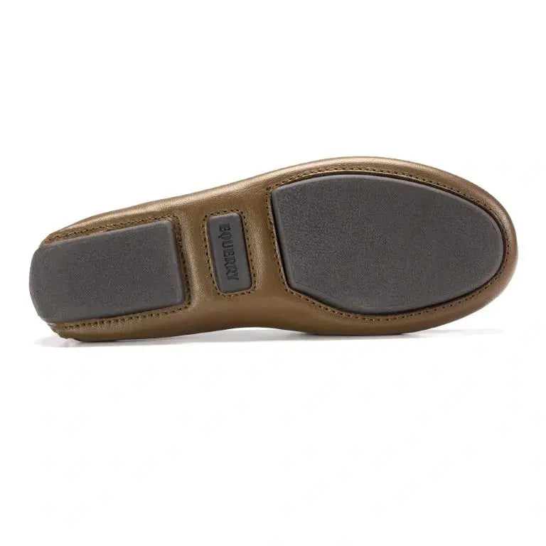 Sole of Soft leather taupe loafer for girls by London Kids