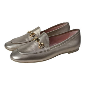 45922 - Gold Soft Leather Flat Loafer for Teen/Women by Pretty Ballerinas