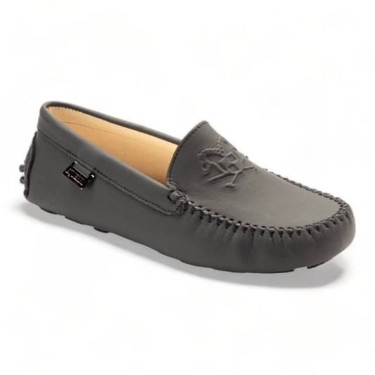 2517 - Gray Sahara Leather Soft Loafer for Girl by London Kids
