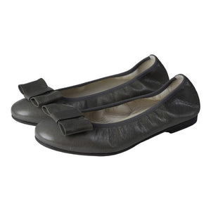 1412 - Gray Soft Leather Flats for Girl/Teen/Women by London Kids