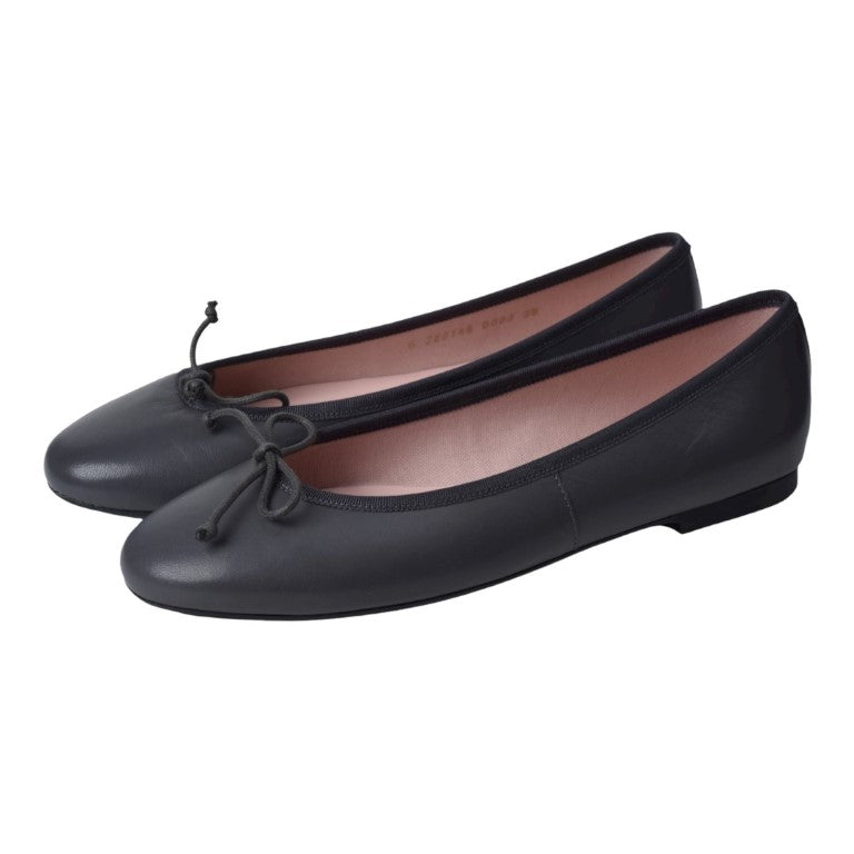 47450 - Gray Soft Leather Flats for Teen/Women by Pretty Ballerinas