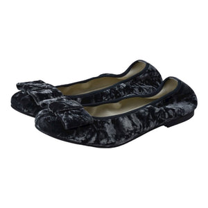 1412 - Gray Velvet Flats for Girl/Teen/Women by London Kids