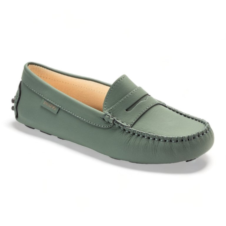 2582 - Green Sahara Leather Soft Loafer for Girl by London Kids
