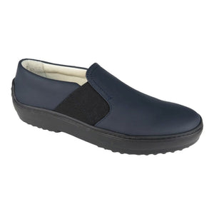 863 - Navy Sahara Leather Slip On for Boy/Girl by London Kids