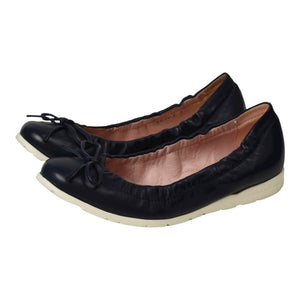46019 - Navy Soft Leather Flats for Teen/Women by Pretty Ballerinas