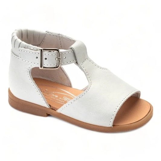 White soft leather strap toddler summer sandal by Beberlis