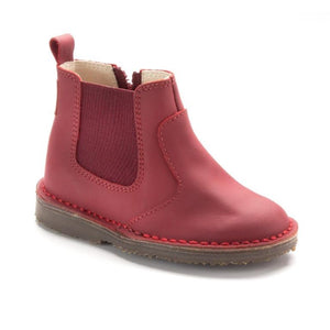537 - Red Sahara Leather Bootie for Toddler/Girl by London Kids
