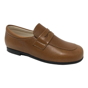 7650 - Tan Soft Leather Slip On for Boy by Beberlis