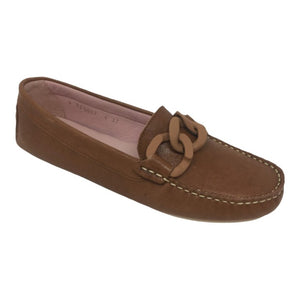 49914 - Tan Soft Leather Soft Loafer for Teen/Women by Pretty Ballerinas