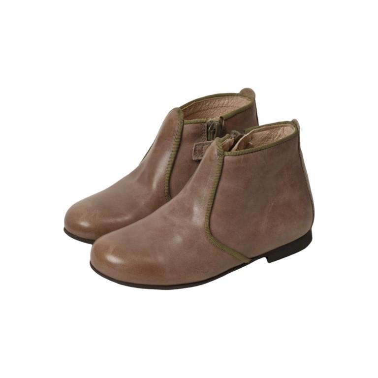 Odeon - Taupe Patent Leather Bootie for Boy by Manuela de Juan