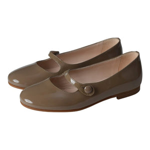 1469 - Taupe Patent Leather Strap for Girl by London Kids