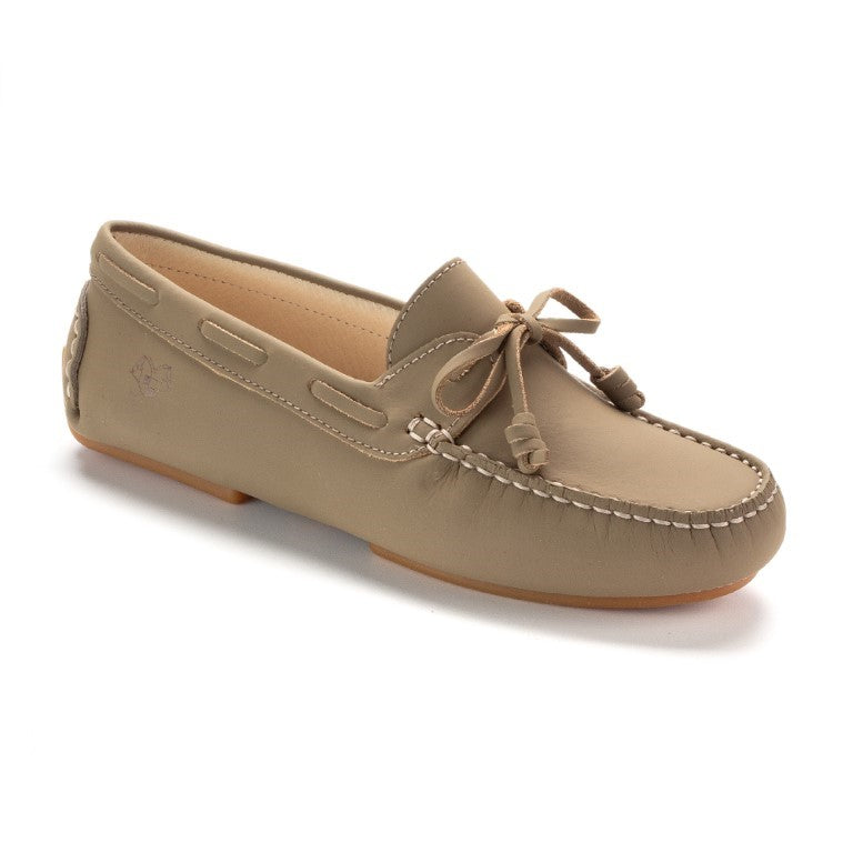 2463 - Taupe Sahara Leather Soft Loafer for Girl by London Kids
